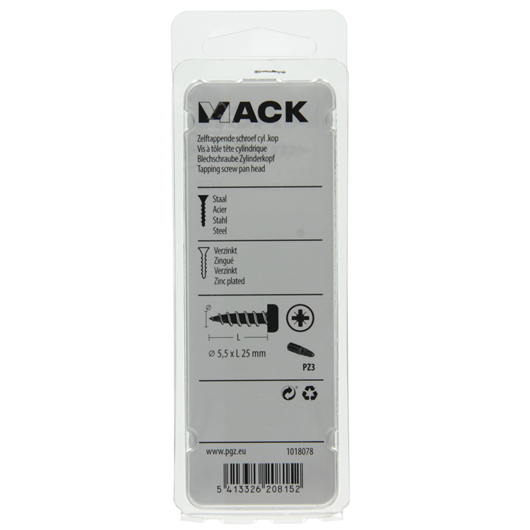 Load image into Gallery viewer, Mack 1018078 - zelftappende schroef cylkop verz. 22 st 5,5 x 25 mm | 5 stuks