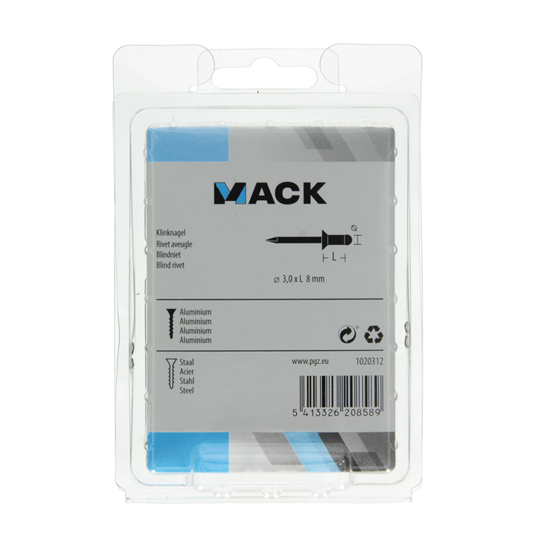 Load image into Gallery viewer, Mack 1020312 - 120 blindnieten alu 3,2x8mm | 5 stuks