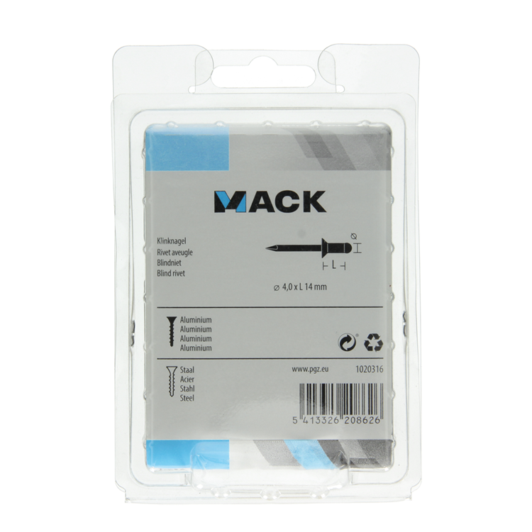Load image into Gallery viewer, Mack 1020316 - 75 blindnieten alu 4,0x14mm | 5 stuks