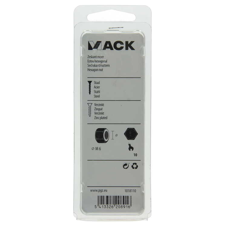 Load image into Gallery viewer, Mack 1018110 - zeskant moer staal verzinkt 100 st m 6 | 5 stuks