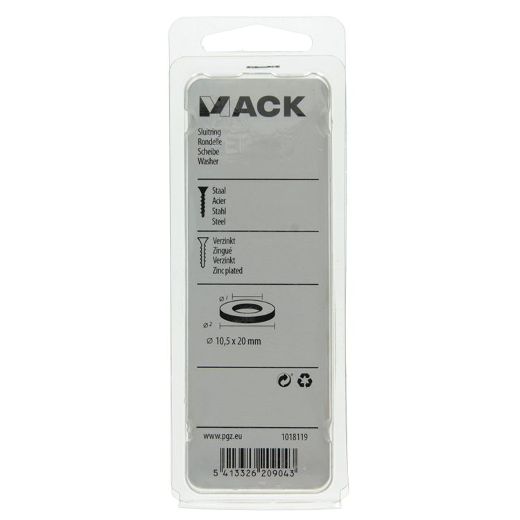 Load image into Gallery viewer, Mack 1018119 - sluitring staal verzinkt 50 st 10,5 x 20 mm | 5 stuks