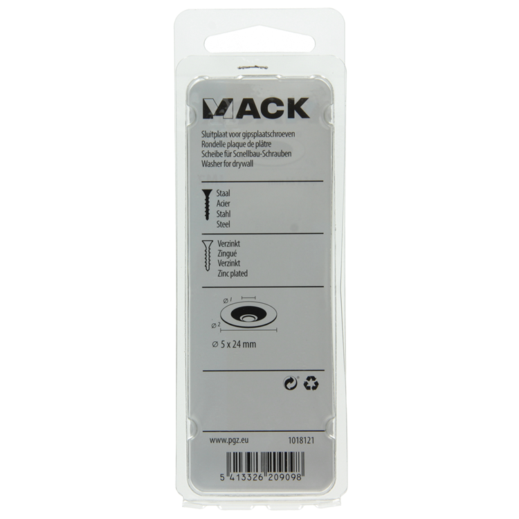 Load image into Gallery viewer, Mack 1018121 - sluitplaat vr gipsplaatschr. verz. 50 st 5 x 24 mm | 5 stuks