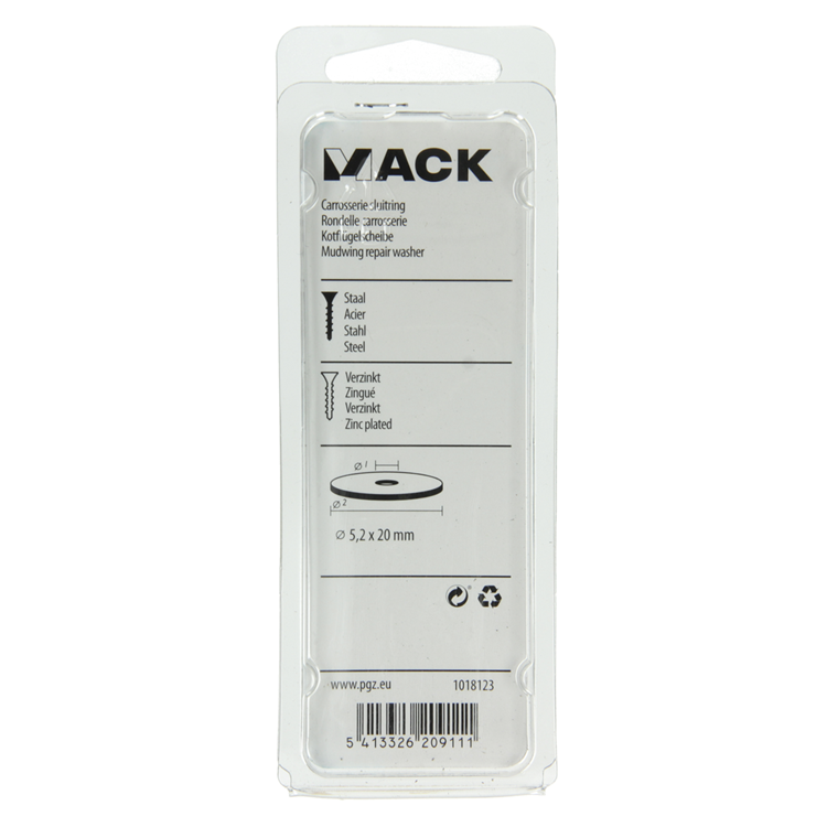 Load image into Gallery viewer, Mack 1018123 - carrosserie sluitring verzinkt80 st 5,2 x 20 mm | 5 stuks