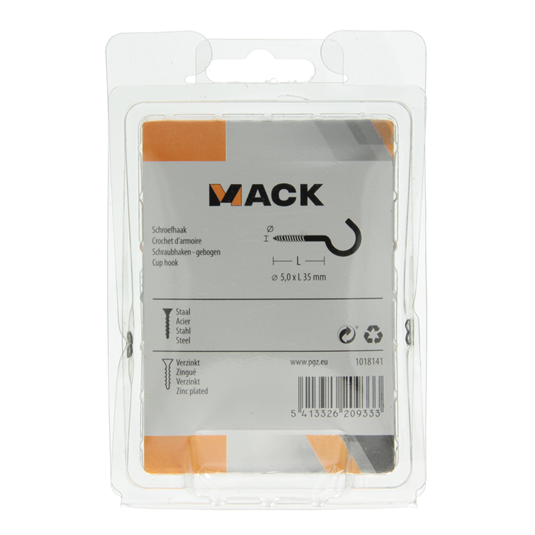 Load image into Gallery viewer, Mack 1018141 - schroefhaak staal verzinkt 15 st 5,0 x 35 mm | 5 stuks