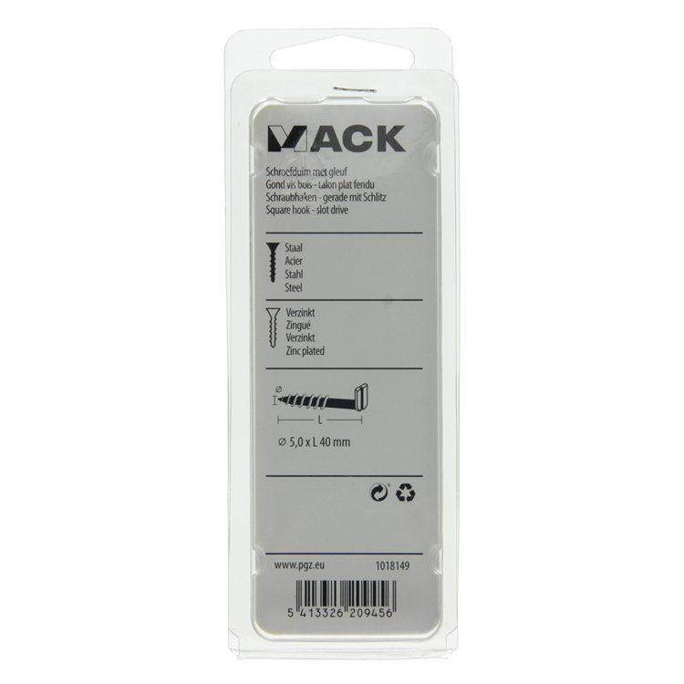 Load image into Gallery viewer, Mack 1018149 - schroefduim met gleuf verzinkt18 st 5,0 x 40 mm | 5 stuks