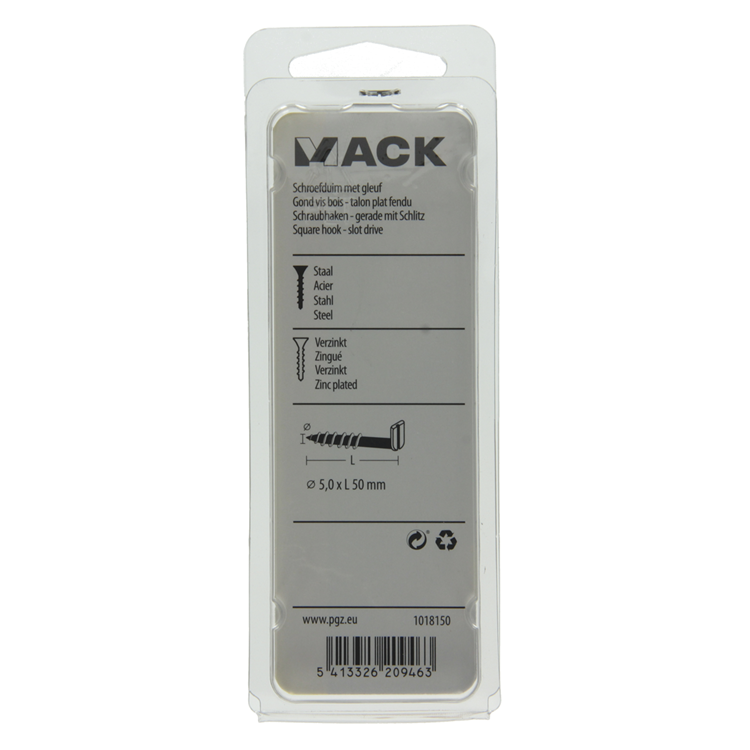Load image into Gallery viewer, Mack 1018150 - schroefduim met gleuf verzinkt16 st 5,0 x 50 mm | 5 stuks