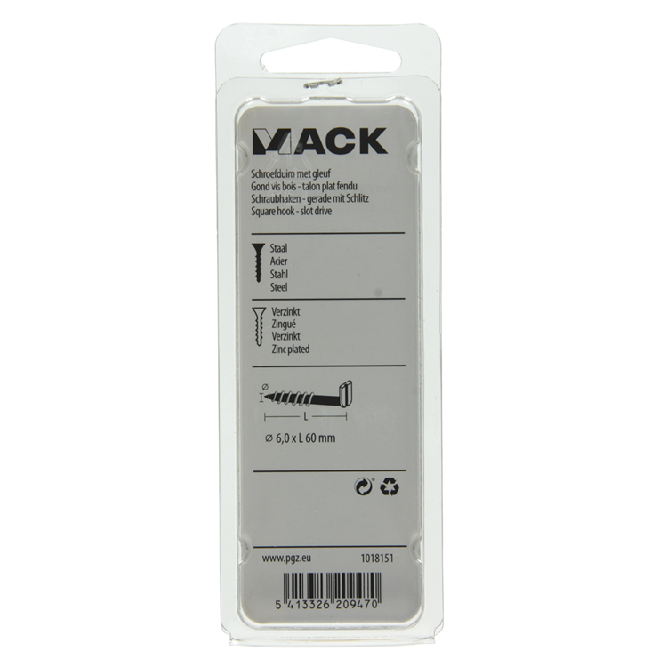 Load image into Gallery viewer, Mack 1018151 - schroefduim met gleuf verzinkt12 st 6,0 x 60 mm | 5 stuks