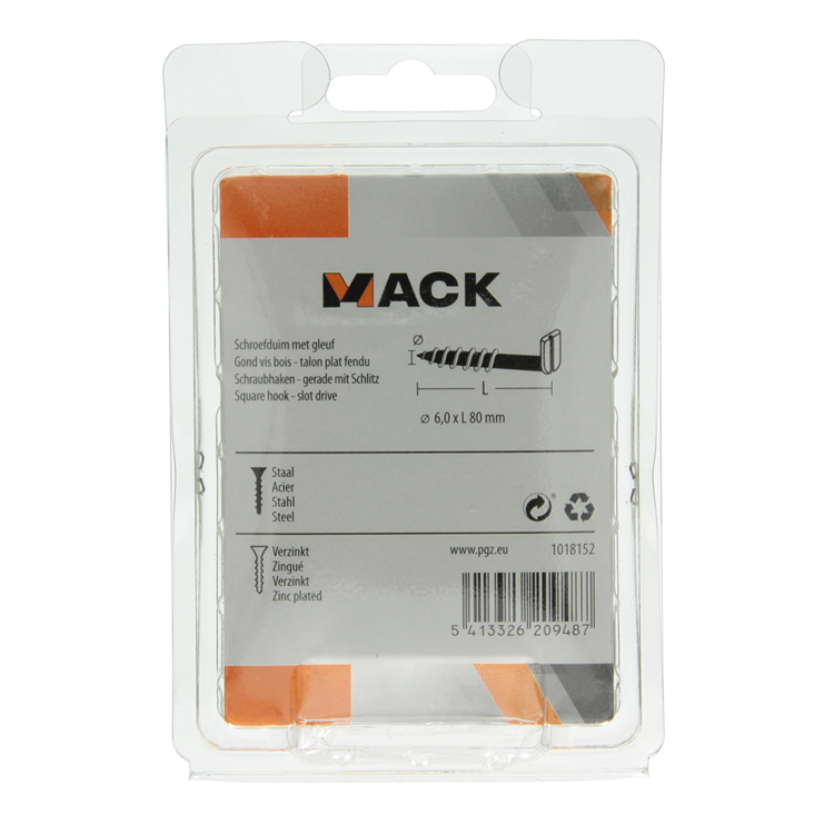 Load image into Gallery viewer, Mack 1018152 - schroefduim met gleuf verzinkt11 st 6,0 x 80 mm | 5 stuks
