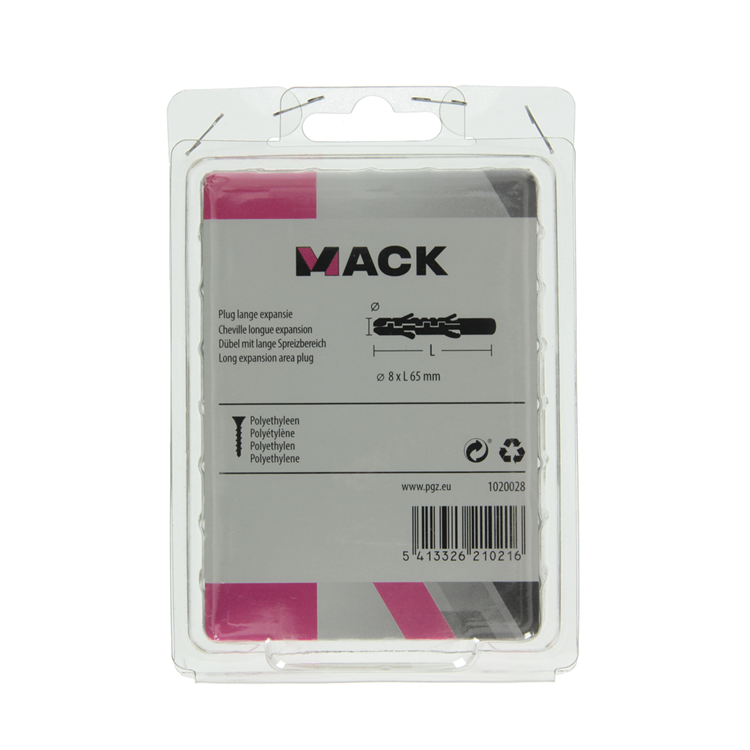 Load image into Gallery viewer, Mack 1020028 - plug lange expansie polyethyl 35 st 8 x 65 mm | 3 stuks