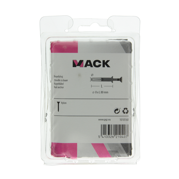 Load image into Gallery viewer, Mack 1018168 - nylon nagelplug polyamide 22 st 8 x 80 mm | 3 stuks