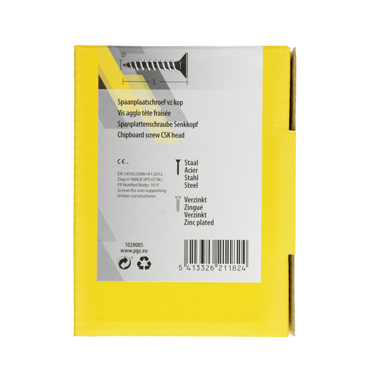 Load image into Gallery viewer, Mack 1020085 - spaanplaatschroef vz kop geel vz 200 st 3,5 x 35 mm | 5 stuks