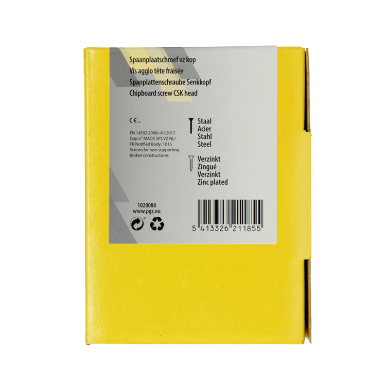 Afbeelding laden in galerijviewer, Mack 1020088 - spaanplaatschroef vz kop geel vz 200 st 3,5 x 50 mm | 5 stuks