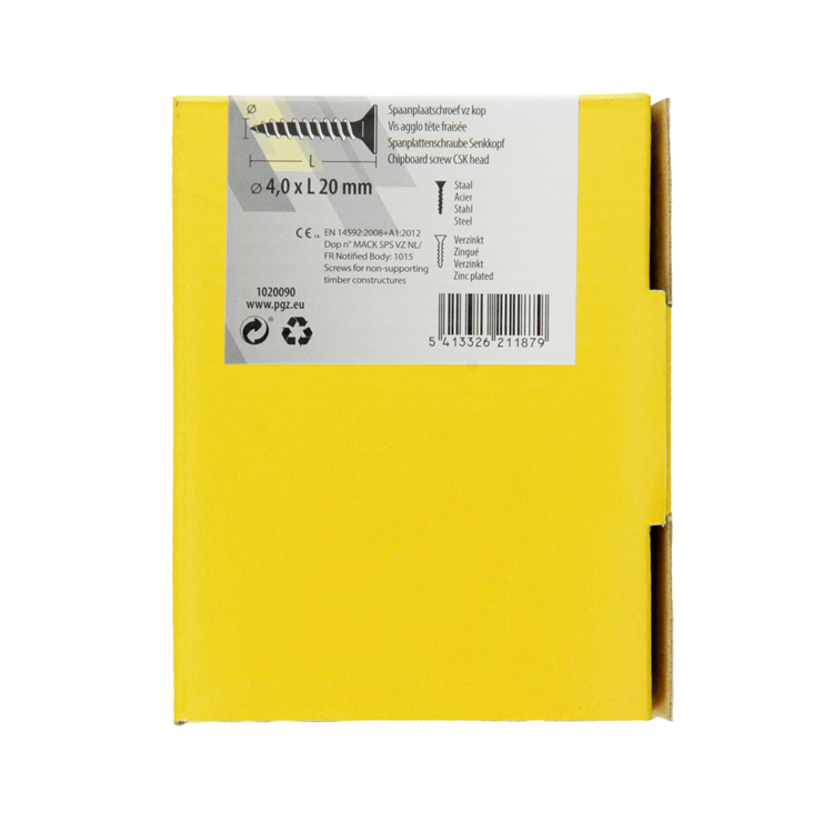 Load image into Gallery viewer, Mack 1020090 - spaanplaatschroef vz kop geel vz 200 st 4,0 x 20 mm | 5 stuks