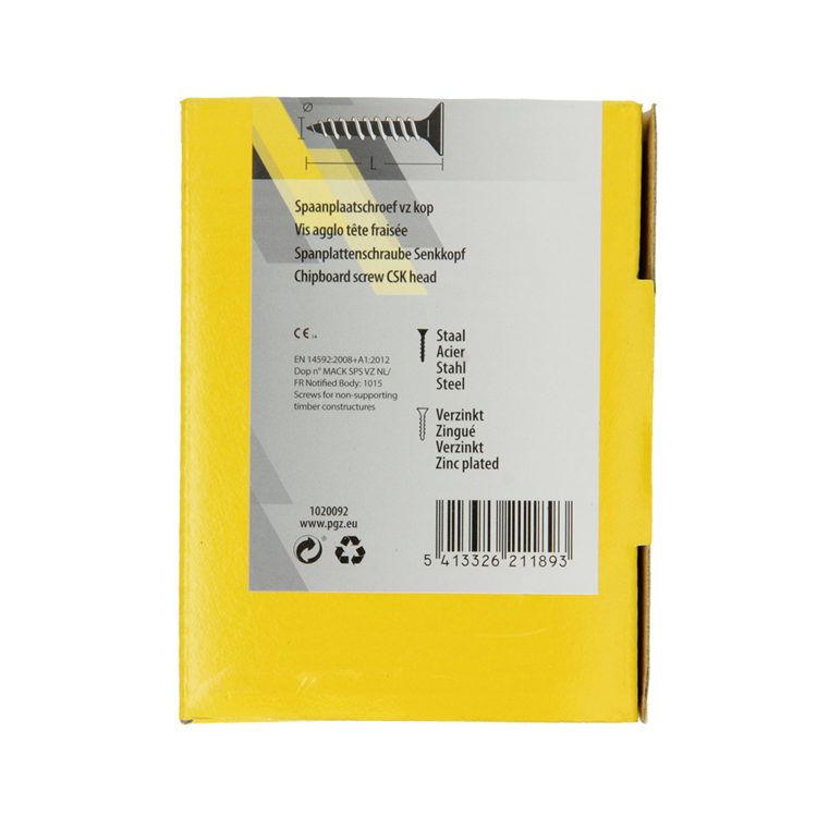 Load image into Gallery viewer, Mack 1020092 - spaanplaatschroef vz kop geel vz 200 st 4,0 x 30 mm | 5 stuks