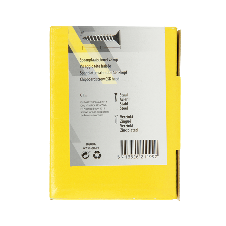 Afbeelding laden in galerijviewer, Mack 1020102 - spaanplaatschroef vz kop geelvz 200 st 4,5 x 30 mm | 5 stuks