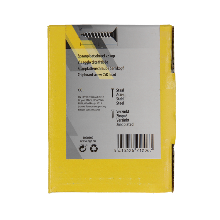 Load image into Gallery viewer, Mack 1020109 - spaanplaatschroef vz kop geel vz 200 st 5,0 x 20 mm | 5 stuks