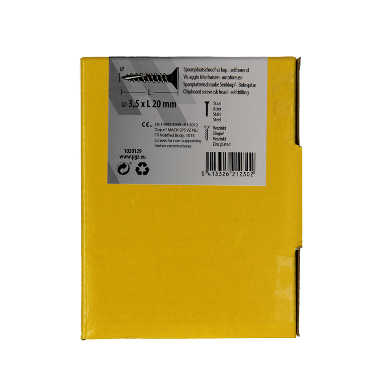Load image into Gallery viewer, Mack 1020129 - spaanplaatschroef vz kp-zelfb.gvz 200st 3,5 x 20 mm | 5 stuks