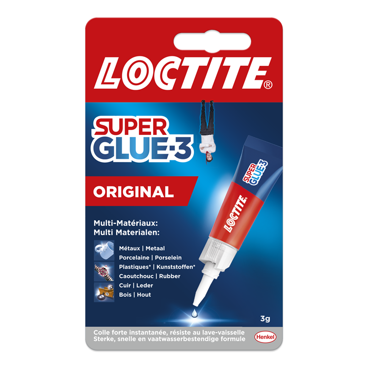 Load image into Gallery viewer, Loctite original 3 g extra sterke secondelijm | krachtige hechting voor diverse materialen zoals rubber, metaal, kunststof, keramiek, hout, leder, porselein en meer | snelle en betrouwbare reparaties in seconden.