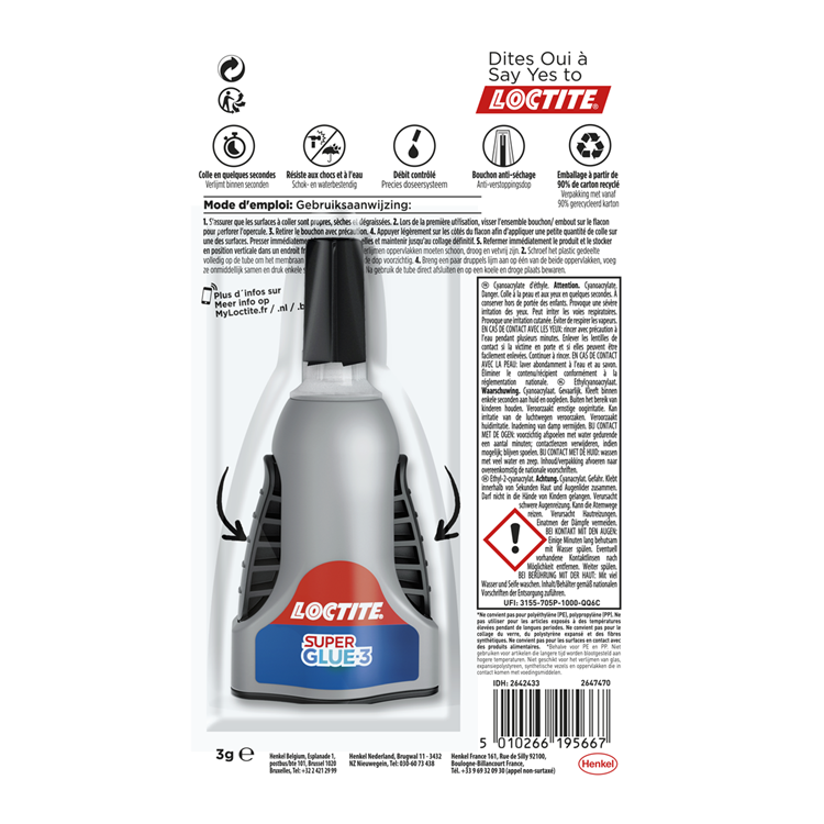 Load image into Gallery viewer, Loctite power control 3 g | unieke doseerfles voor precieze toepassing | sterke secondelijm voor alles | multifunctioneel voor diverse materialen | gemakkelijk te gebruiken voor snelle reparaties en multitoepassingen