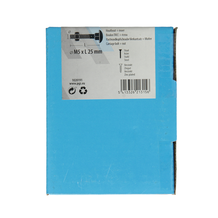 Load image into Gallery viewer, Mack 1020191 - houtbout + moer verzinkt 50 stm5 x 25 mm | 5 stuks