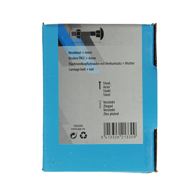 Load image into Gallery viewer, Mack 1020206 - houtbout + moer verzinkt 20 stm8 x 50 mm | 5 stuks