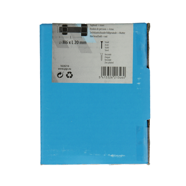Load image into Gallery viewer, Mack 1020214 - tapbout + moer verzinkt 45 st m6 x 20 mm | 5 stuks