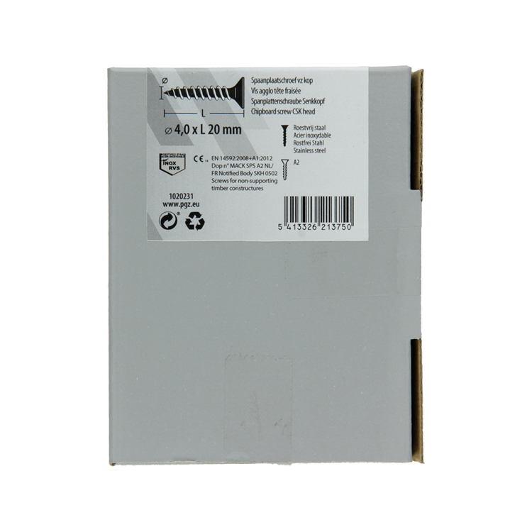 Load image into Gallery viewer, Mack 1020231 - spaanplaatschroef vz kop inox a2 200 st 4,0 x 20 mm | 2 stuks