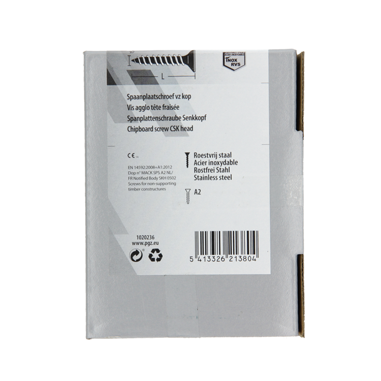 Load image into Gallery viewer, Mack 1020236 - spaanplaatschroef vz kop inox a2 100 st 4,0 x 45 mm | 2 stuks