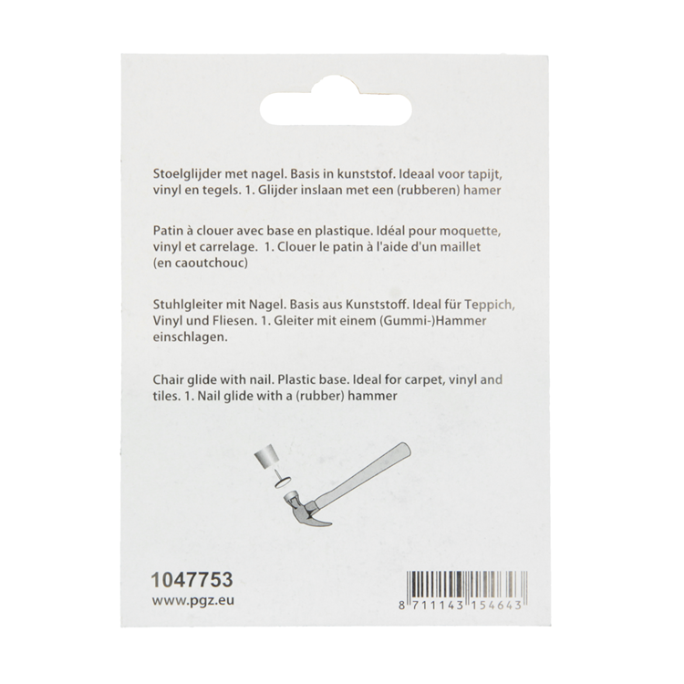 Load image into Gallery viewer, Mack 1047753 - stoelglijder nagel kunststof wit ø 28 mm 4 st pcs | 6 stuks
