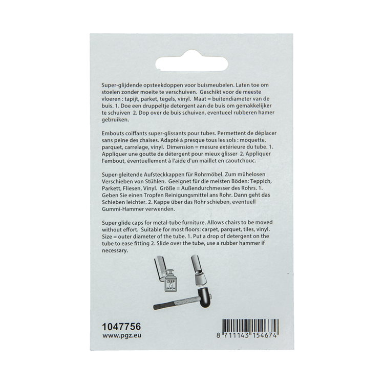 Load image into Gallery viewer, Mack 1047756 - super-glij-opsteekdop grijs ø 17 - 20 mm 4 st pcs | 6 stuks