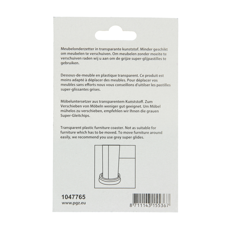 Load image into Gallery viewer, Mack 1047765 - meubelonderzetter kunststof transparant ø 35 mm 4 st pcs | 6 stuks