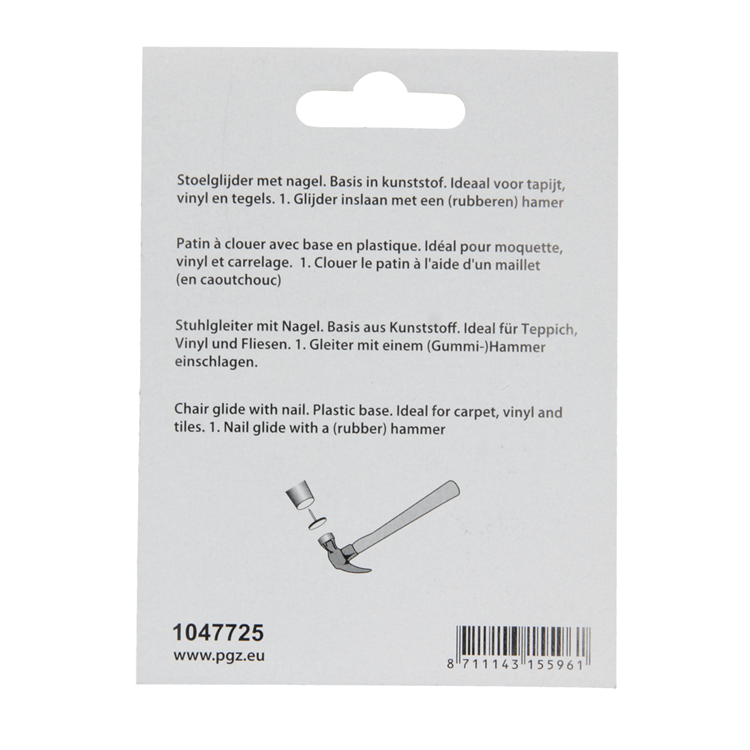 Load image into Gallery viewer, Mack 1047725 - stoelglijder nagel kunststof wit ø 25 mm 8 st pcs | 6 stuks