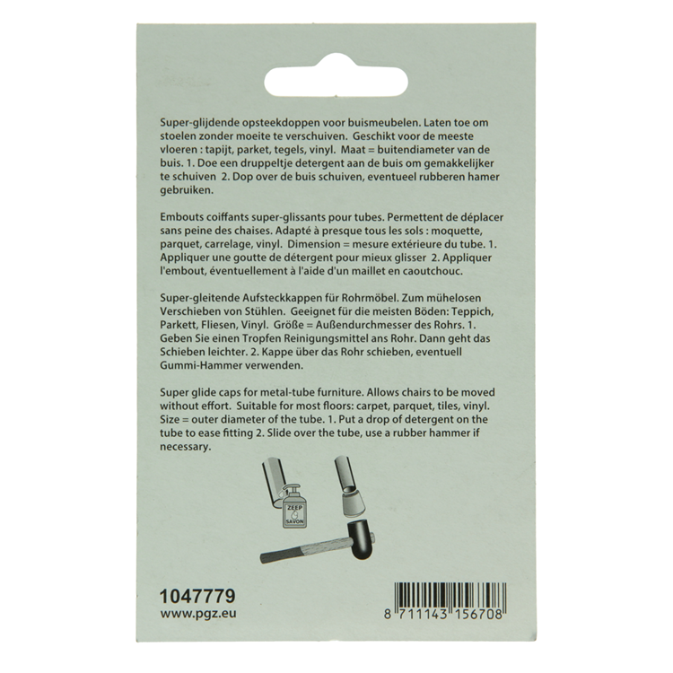 Load image into Gallery viewer, Mack 1047779 - super-glij-opsteekdop grijs ø 25 - 28 mm 4 st pcs | 6 stuks