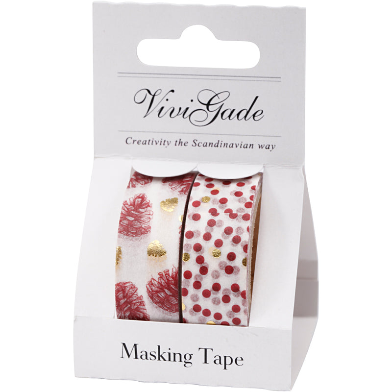 Afbeelding laden in galerijviewer, Https: www.cchobby.nl masking-tape-denneappels-en-stippen-folie-b-15-mm-2x4-m-1-doos