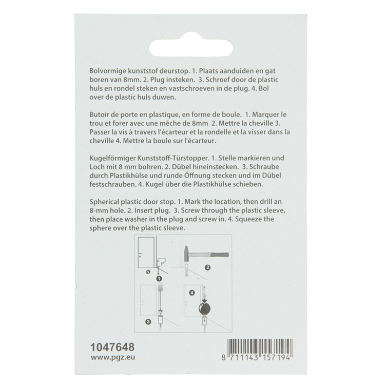 Load image into Gallery viewer, Mack 1047648 - deurbol met plug wit ø 35 mm 1 st pc | 6 stuks