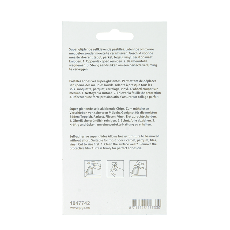 Load image into Gallery viewer, Mack 1047742 - super glijpastille zelfklevendgrijs 25 x 100 mm 4 st pcs | 12 stuks