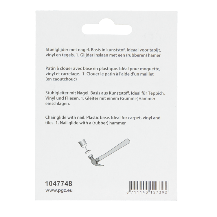 Load image into Gallery viewer, Mack 1047748 - stoelglijder nagel kunststof bruin ø 28 mm 4 st pcs | 6 stuks