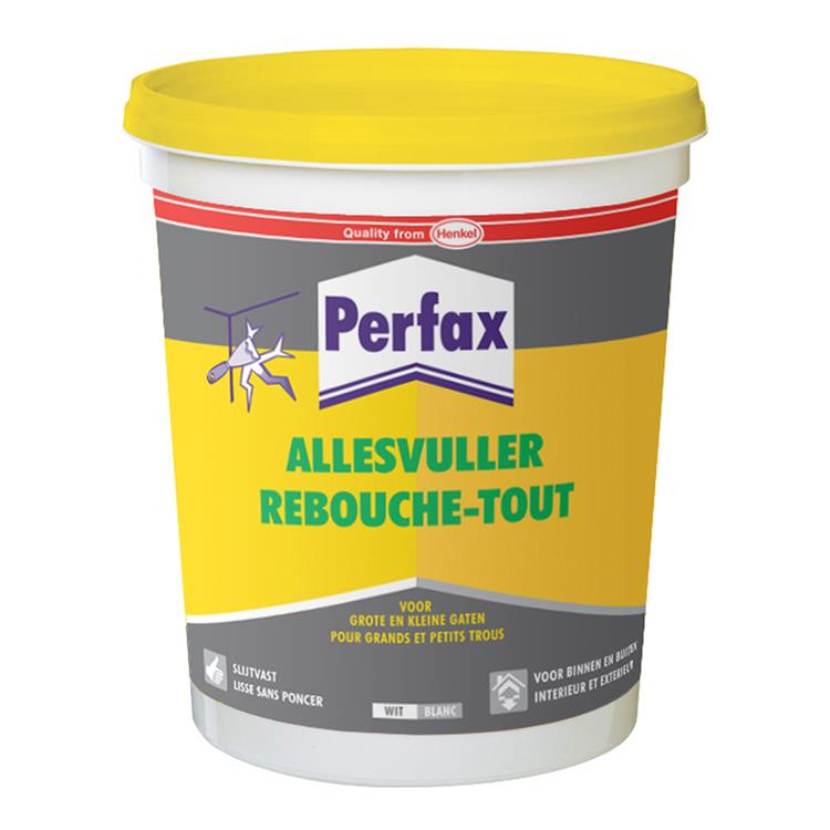 Afbeelding laden in galerijviewer, Perfax allesvuller 1 kg bucket | muurvuller flexibel toepasbaar | muurvuller voor eenvoudige renovatie klussen | muurvul renovatiemiddel.