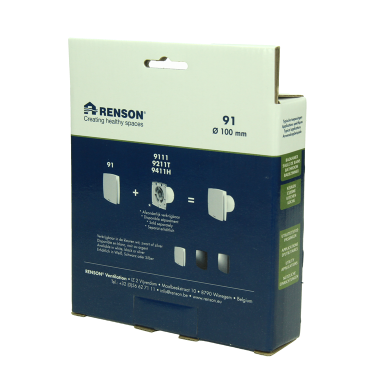 Load image into Gallery viewer, Renson 1069256 - mechanische ventilator cover (9x11-dia 100) 91w (wit) | 2 stuks