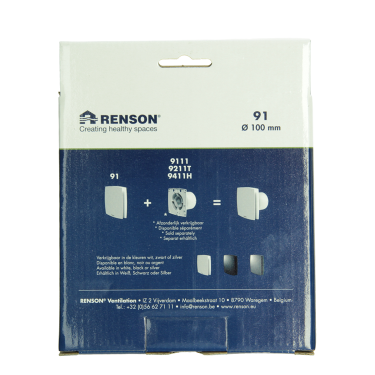 Load image into Gallery viewer, Renson 1069257 - mechanische ventilator cover (9x11-dia 100) 91b (zwart) | 2 stuks
