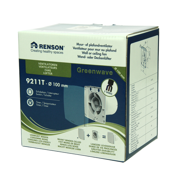 Load image into Gallery viewer, Renson 1069251 - mech. ventilator met timer 9211t (dia 100) | 2 stuks