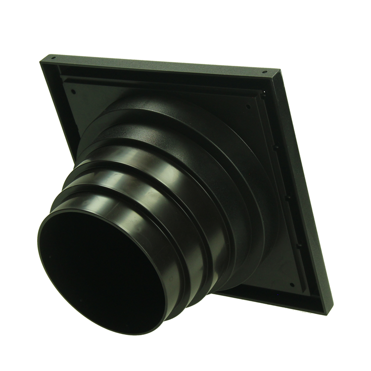 Load image into Gallery viewer, Renson 1069268 - dampkaprooster 4 klep pvc 742 (100-130) str 9005 (zwart) | 2 stuks