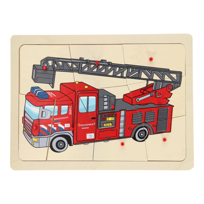 Load image into Gallery viewer, Playwood roel noppen puzzel brandweer