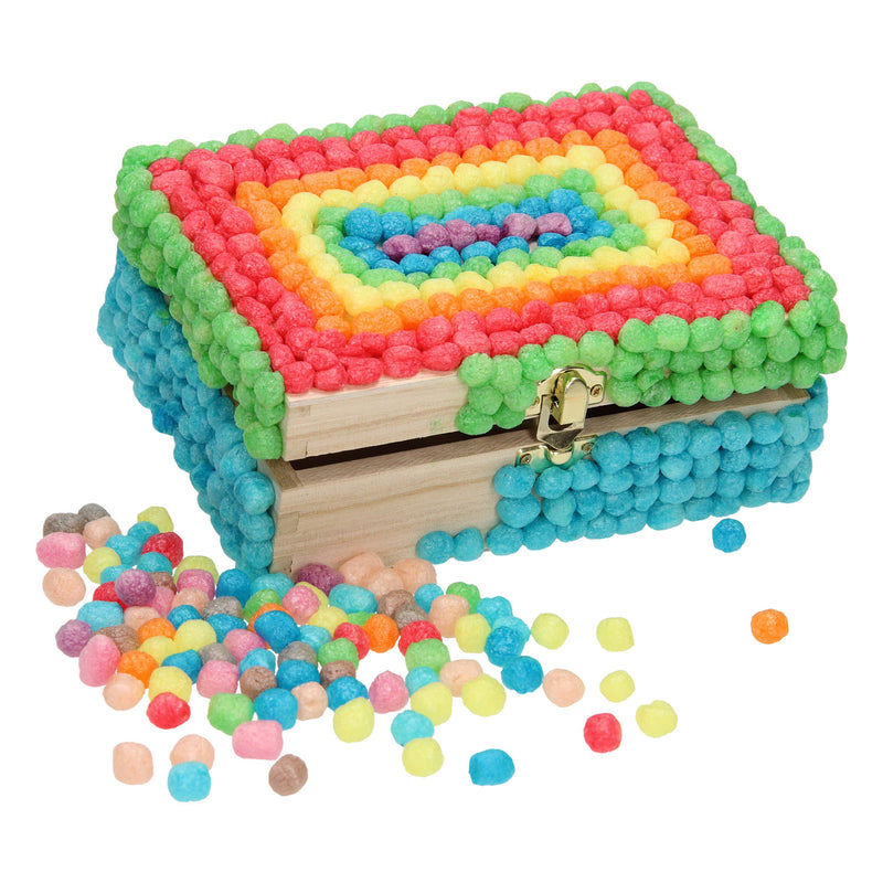 Load image into Gallery viewer, Playwood houten opbergkist kaartenkist met klepdeksel en 2 vakken.