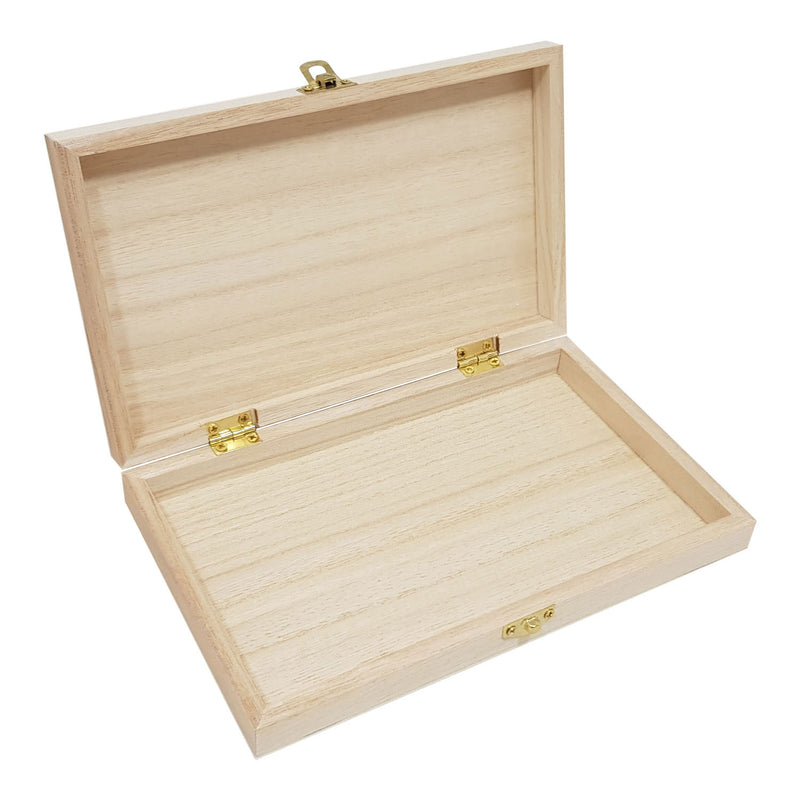 Load image into Gallery viewer, Merkloos sans marque pennenkistje paulownia hout met scharnierdeksel