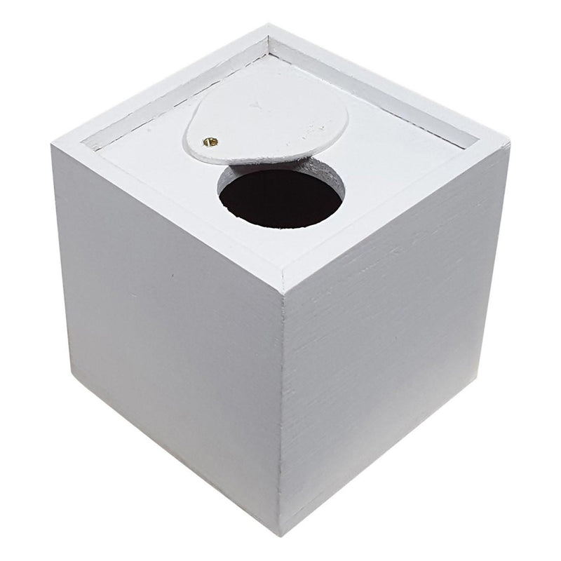 Load image into Gallery viewer, Creativ company houten spaarpot vierkant - wit - l 8,7 cm x b 8,5 cm x h 8,6 cm