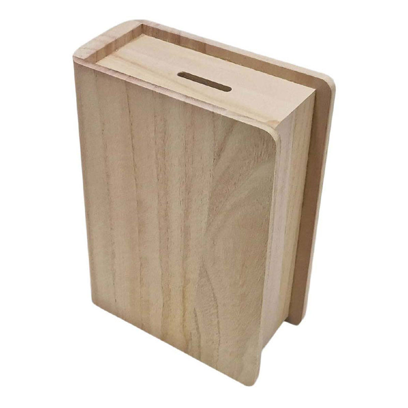 Load image into Gallery viewer, Playwood houten spaarpot boekvorm paulownia