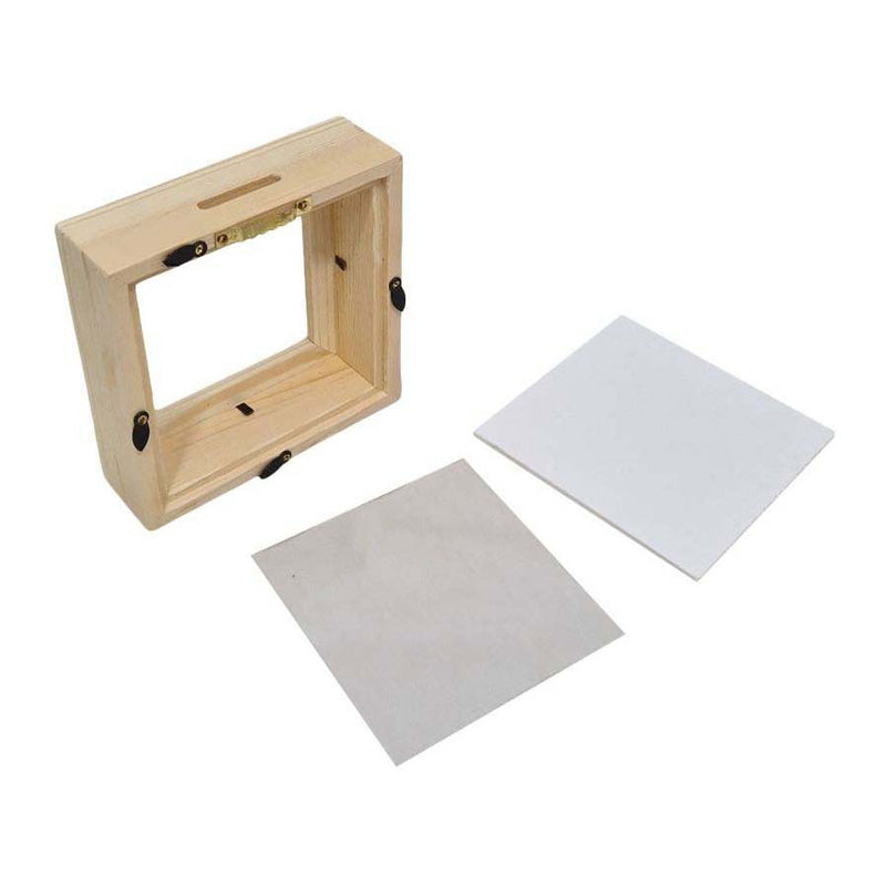 Load image into Gallery viewer, Playwood houten spaarpot plexiglas met witte achterkant middel