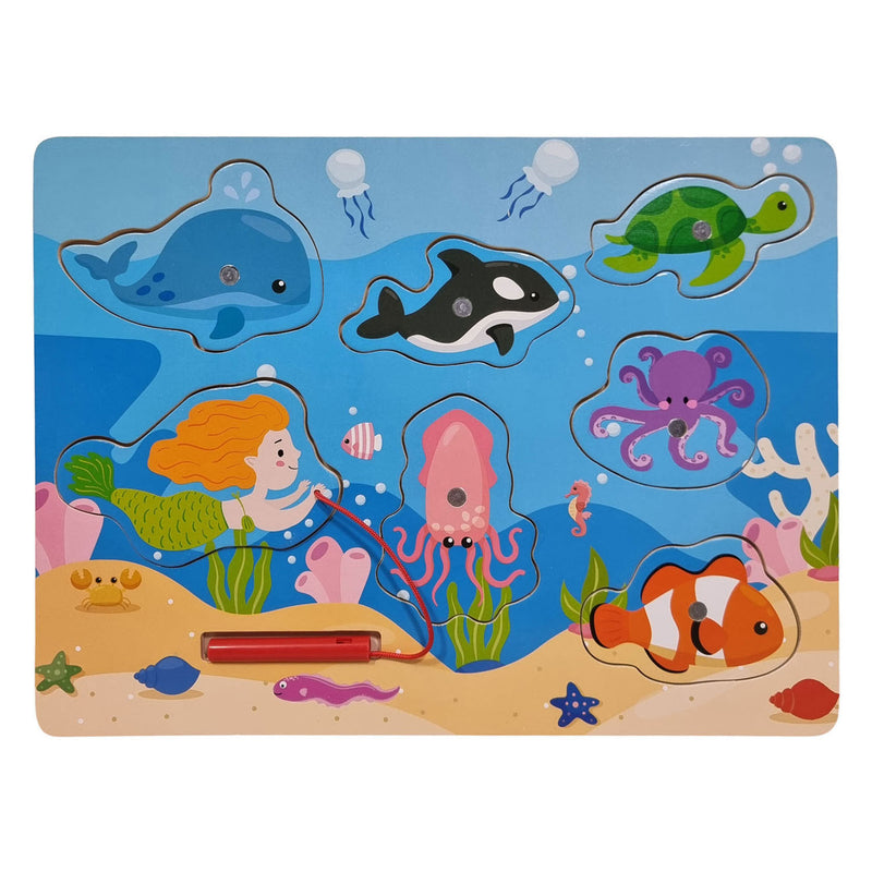 Afbeelding laden in galerijviewer, Playwood houten legpuzzel en visspel - 7st.