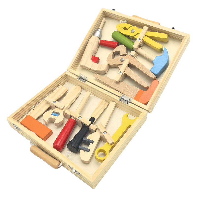 Load image into Gallery viewer, Playwood houten gereedschapskist 12-delig
